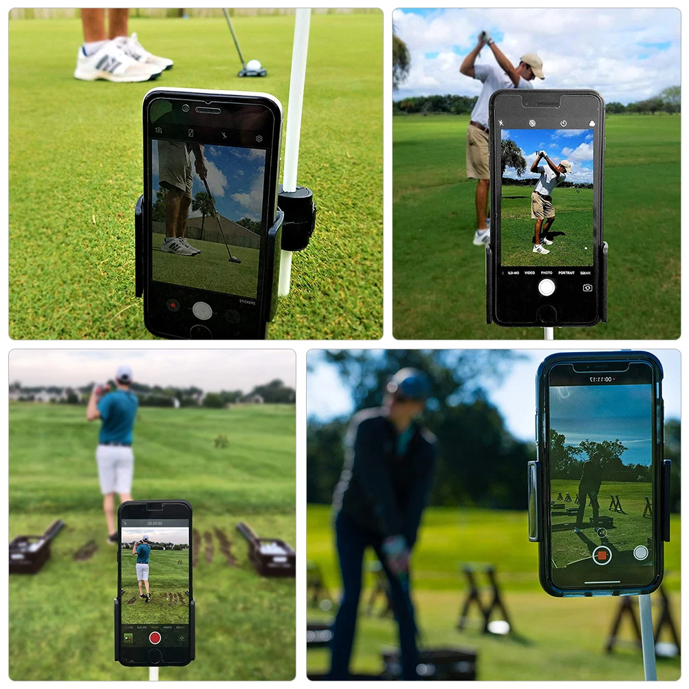 

Cell Phone Stand Golf Holder Selfie Swing Training Practical Universal Portable Black Clip