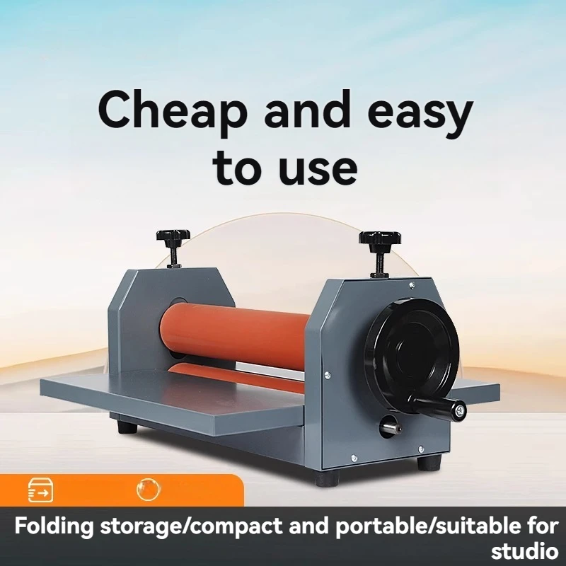 

TK390 Laminator Manual Cold Laminating Machine, Small Rubber Roller Laminating Machine