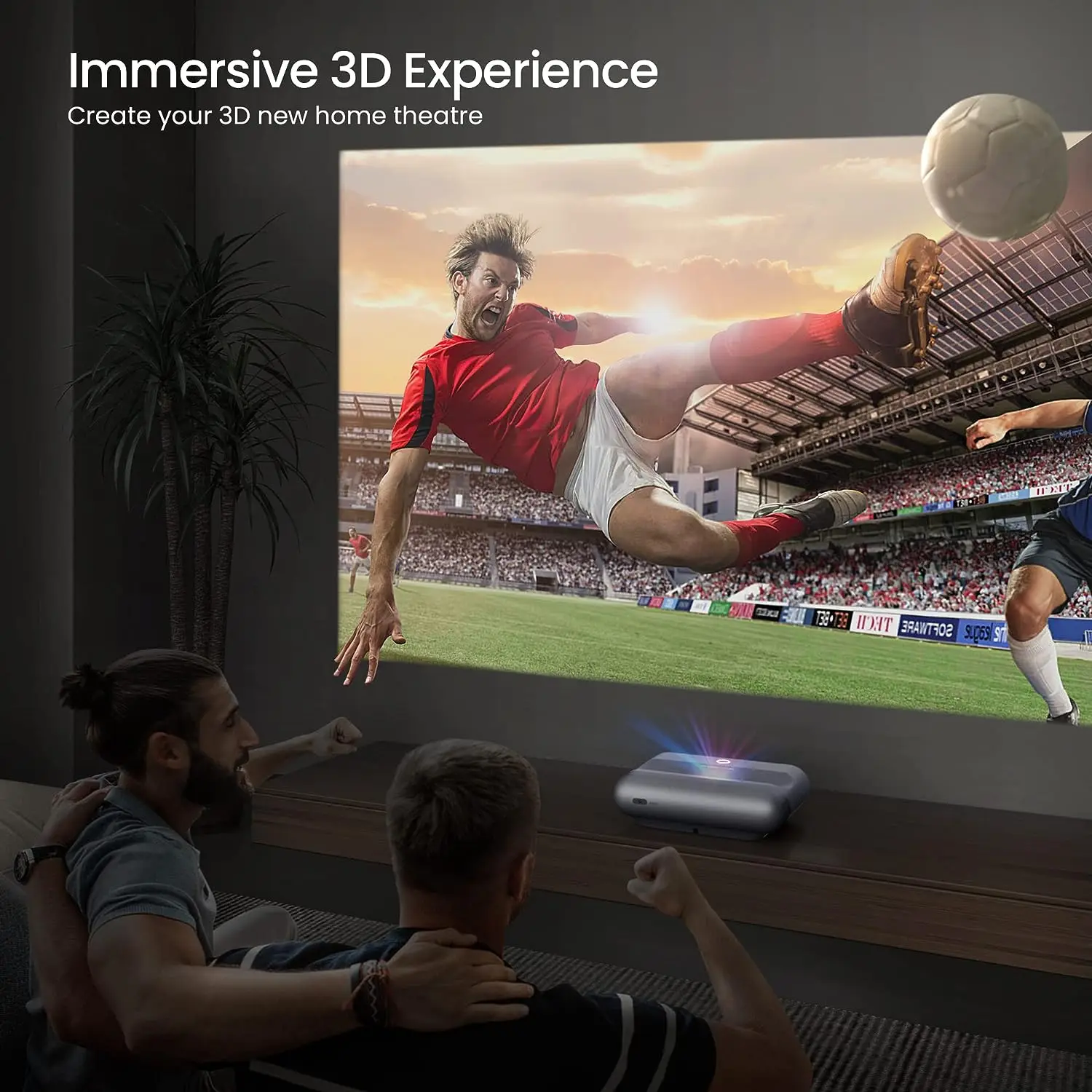 JMGO O1 Pro 1080P FHD Ultra Short Throw Projector 4K Supported Movie Projector Smart UST Projection for Home Theater Projector