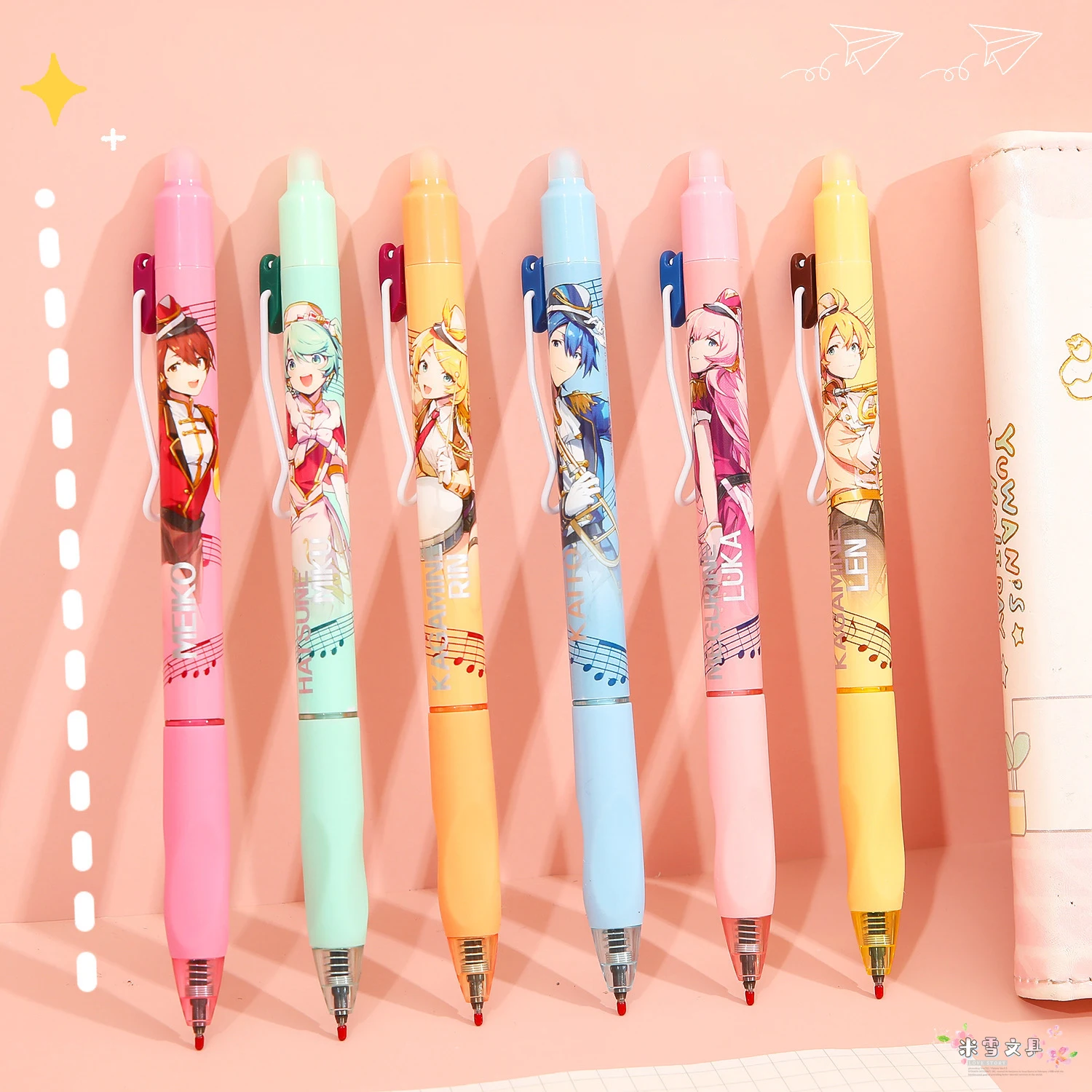 6 قطعة جديد ل Miku قابل للمسح هلام القلم 0.5 مللي متر طالب محايد الكرة القلم مكتب اللوازم المدرسية القرطاسية هدية الكريسماس