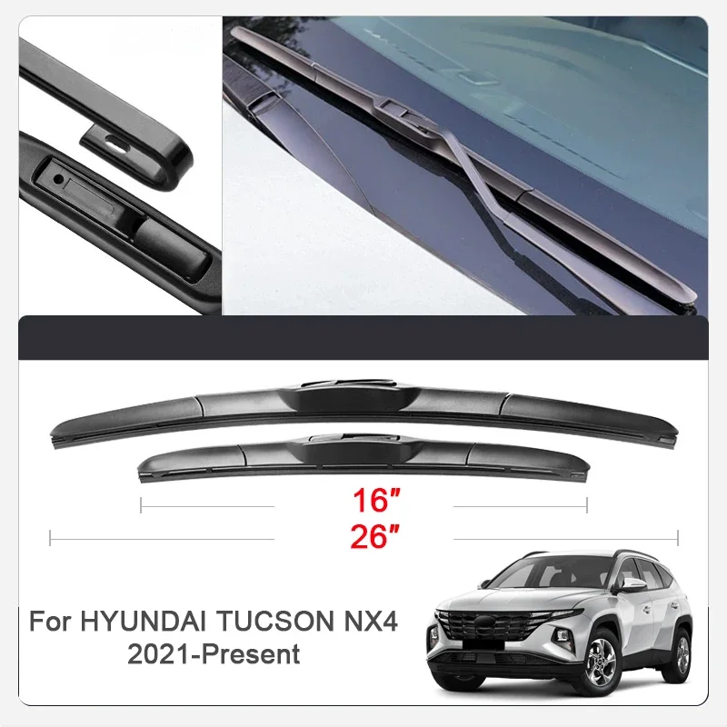 2PCS Car Blade Windshield Wiper For Hyundai CRETA IX25 KONA KAUAI NEXO PALISADE SANTA FE TM MX5 IX45 DM TUCSON IX35 NX4 VENUE QX