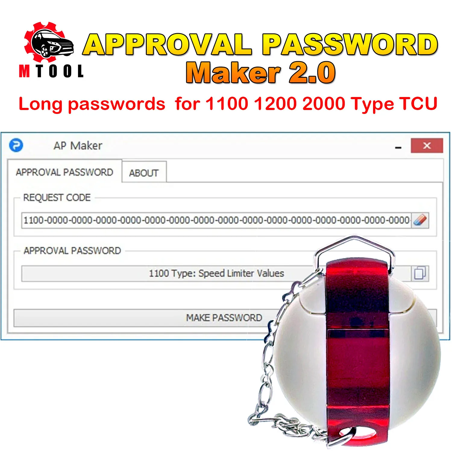 

APPROVAL PASSWORD Maker 2.0 for Speed Limiter Values Engine Download Request Long passwords for 1100 1200 2000 Type TCU Serial