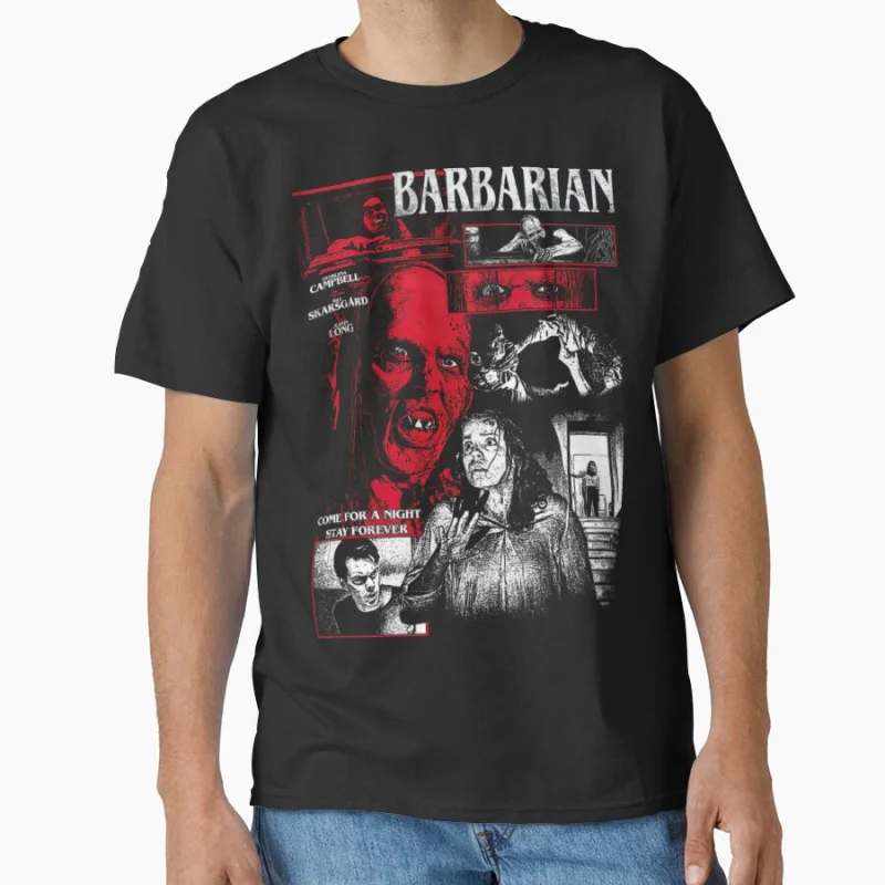 

Barbarian Movie Horror 80s Sacry halloween gift t shirt for men Large size Tops S-6XL 100% cotton worn printed Clothes