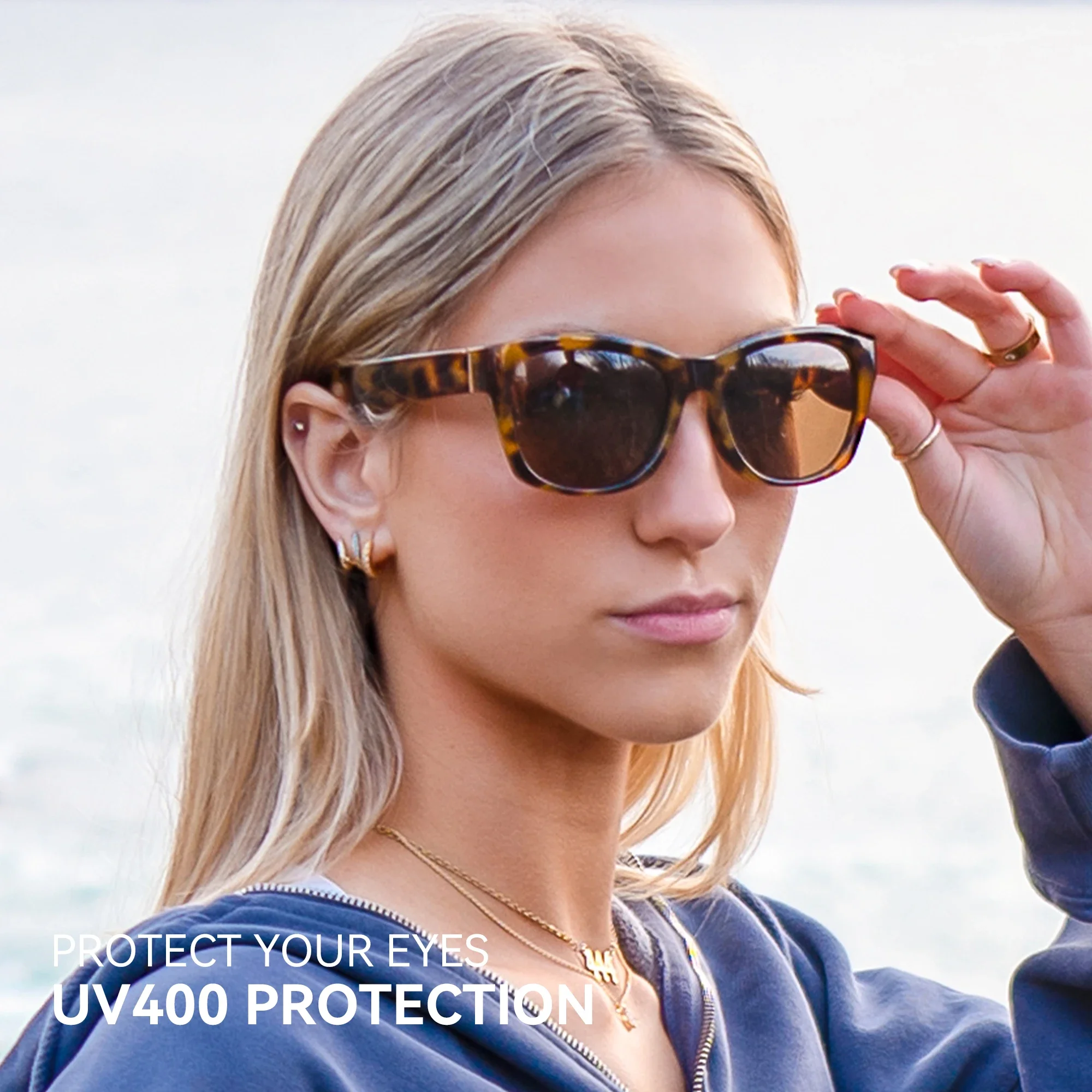 BLUEMOKY Damen-Mode-Sonnenbrille, polarisiert, übergroß, Katzenauge, UV-Schutz, Retro-Klassiker-Design für Strandurlaub
