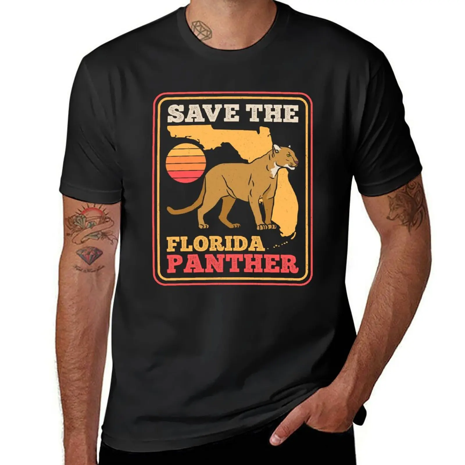 

Save The Florida Panther T-Shirt sports fans tees Men's t-shirts