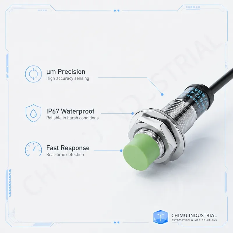 【CHIMU INDUSTRIAL】 for PR12-4DN Inductive Proximity Switch M12 NPN NO DC12-24V