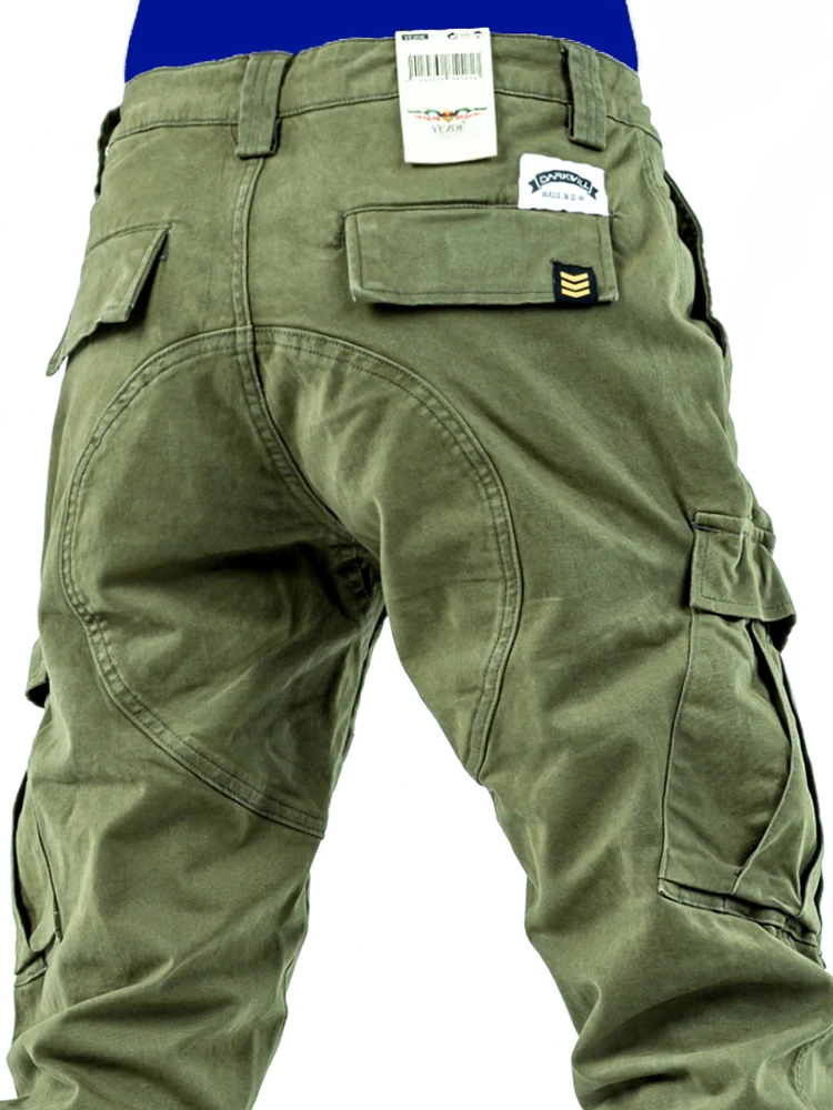 

Yezoe Men's Casual Pants Straight Leg Workwear Trousers Loose Fit Khaki Elastic Waist Spring Autumn Faionable Youthwear