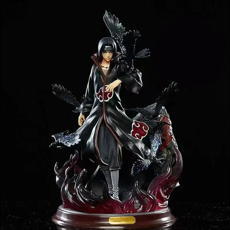 

28 cm Naruto two-headed crow hall itachi hand-made anime model Uchiha itachi statue toy home desktop decoration ornaments