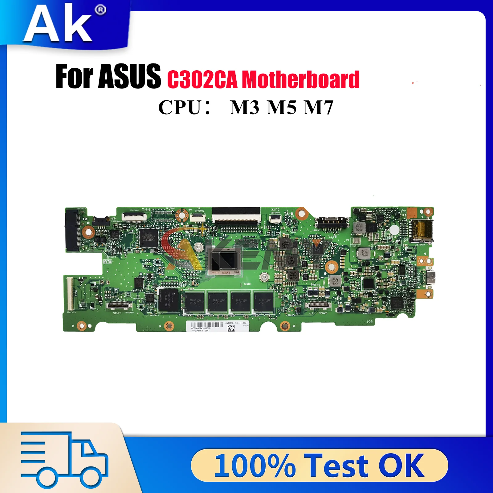

C302CA Материнская плата для ноутбука ASUS Chromebook C302CA C302C Материнская плата для ноутбука с процессором I3 I5 I7 100% тестирование ОК быстрая доставка stk