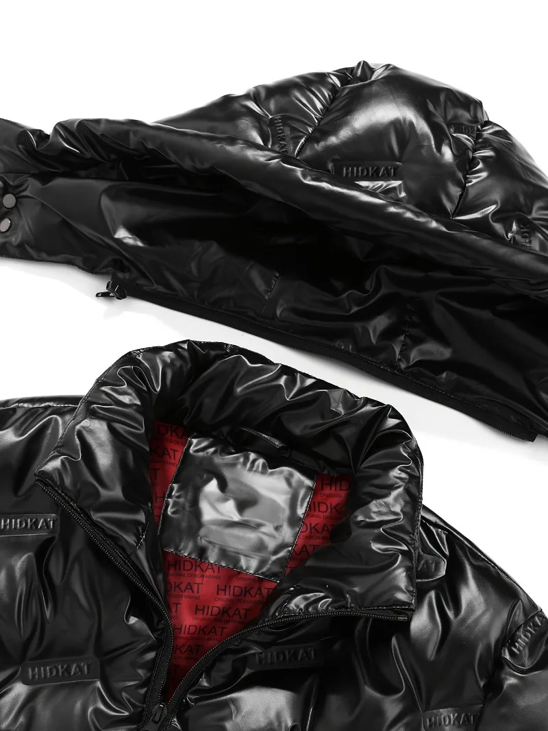 سترة شتوية شديدة التحمل للرجال ملابس خارجية للطقس البارد مع سحاب كامل للإغلاق مع قلنسوة معطف مقاوم للرياح معطف رجالي حراري معزول #3