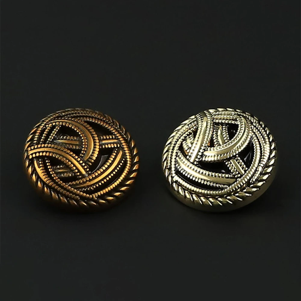 

10PCS Zipper Design Metal Buttons for Coat Sweater Jacket, Vintage Round Sewing Buttons 20/25mm Gold & Bronze Sewing Accessories