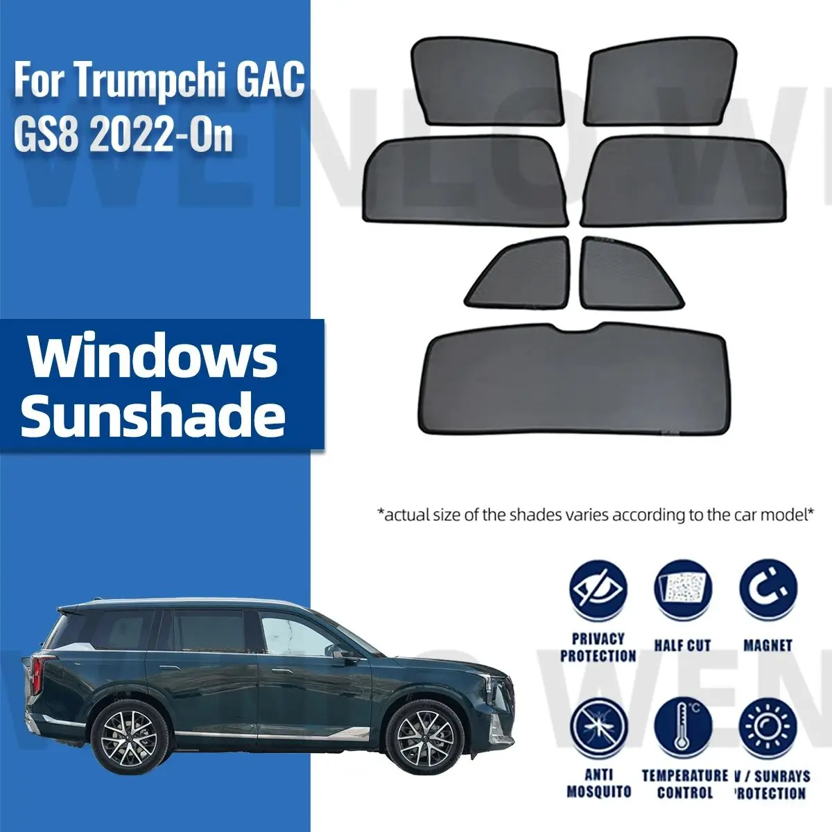 

For Trumpchi GS8 2024 2023 2022 Car Sunshade Front Windshield Accessories Vehicle Curtain Side Window Sun Shade Visor Protector