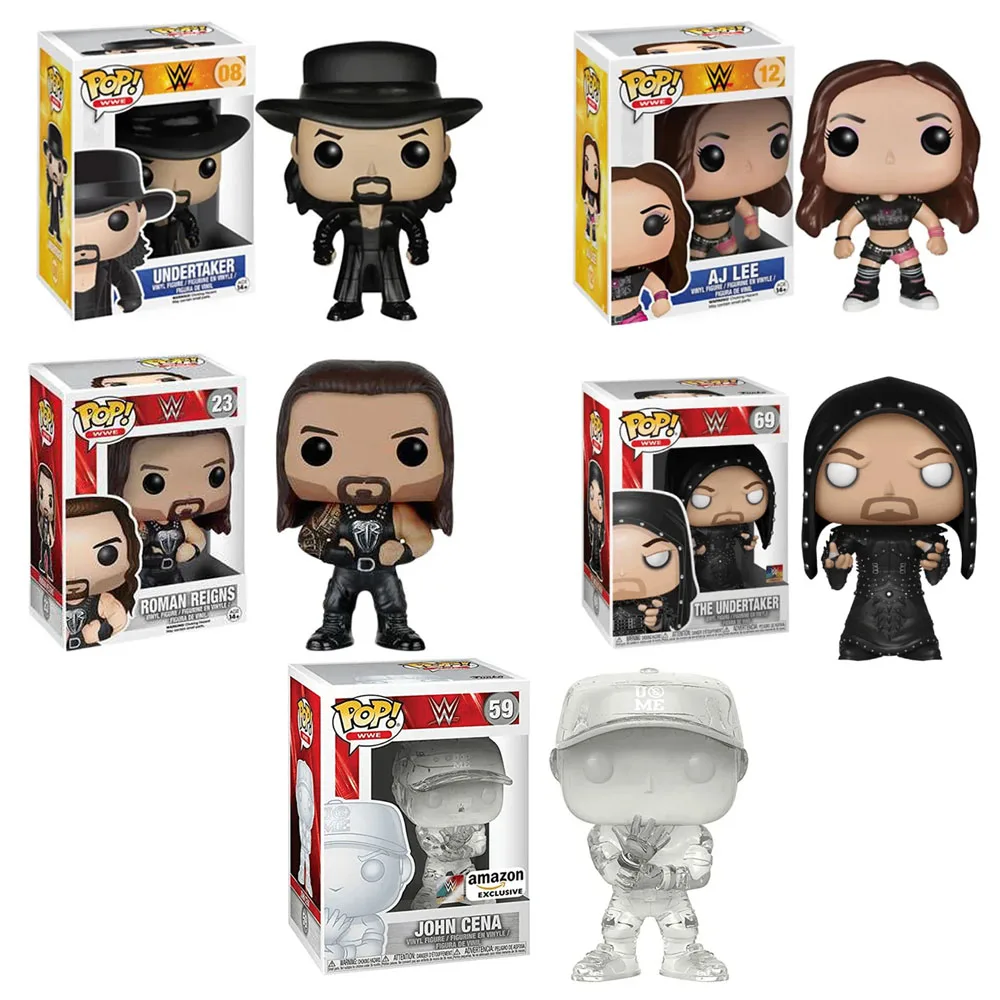 Funko Pop WWE Reineos romanos # 23 Undertaker # 08 # 69 John Cena # 59 Aj Lee # 12 figuras de acción de vinilo, juguetes, muñecas, regalos para niños