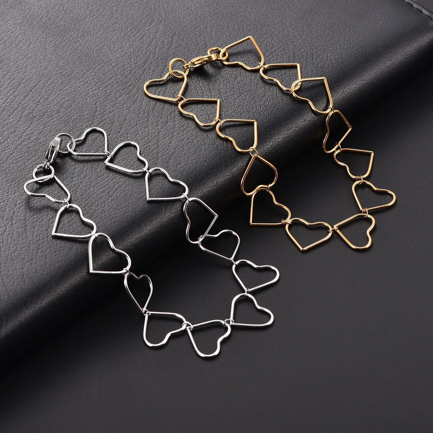 Urlaubs-Herz-Armband, Edelstahl-Armbänder für Damen, Süße Sommer-Strand-Fußkettchen, Urlaubs-Schmuckzubehör für Mädchen – Detail 1