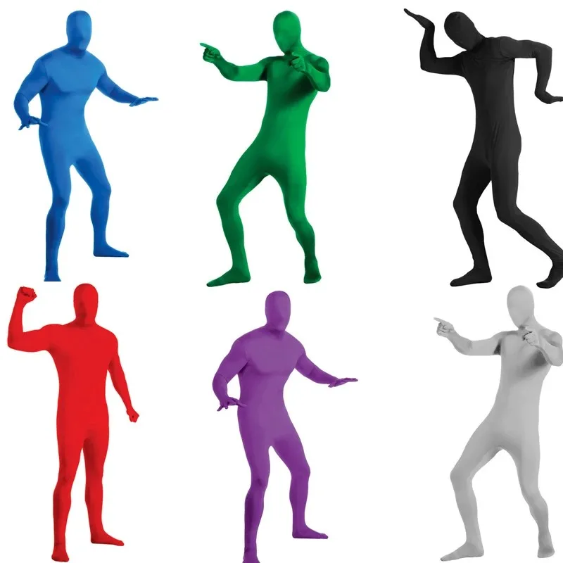 Traje Zentai ajustado de cuerpo completo para hombre y mujer, mono Invisible para Cosplay, Halloween, Carnaval