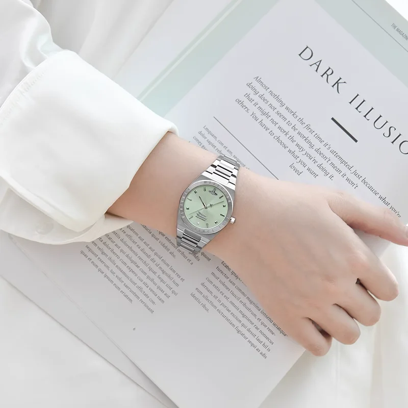 Vivienne Westwood Nuovo orologio da donna - Orologio da polso con cinturino in acciaio inossidabile verde menta