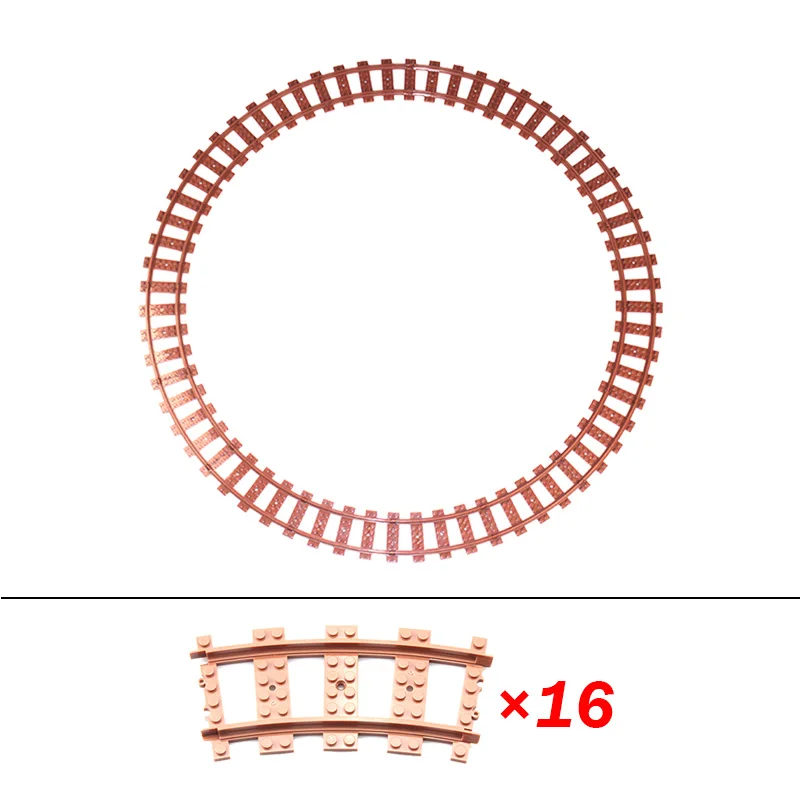Klocki MOC City, pociągi zdalnie sterowane, elastyczne części, kolejki, zakrzywione i proste torowe, klocki konstrukcyjne, akcesoria do modeli, zabawki dla dzieci.