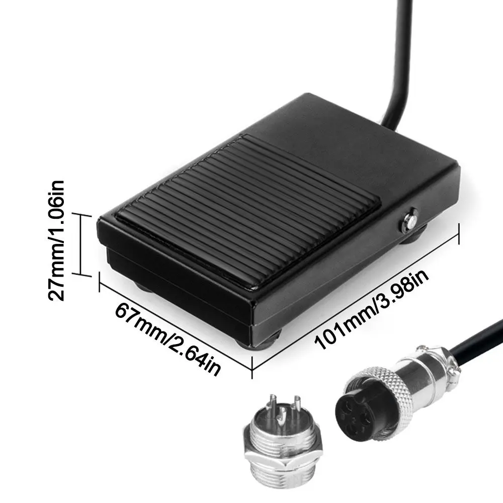 Противоскользящий педальный переключатель 220 В 2-контактный/3-контактный электрический выключатель питания Plug and Play Многофункциональный мгновенный переключатель Промышленный
