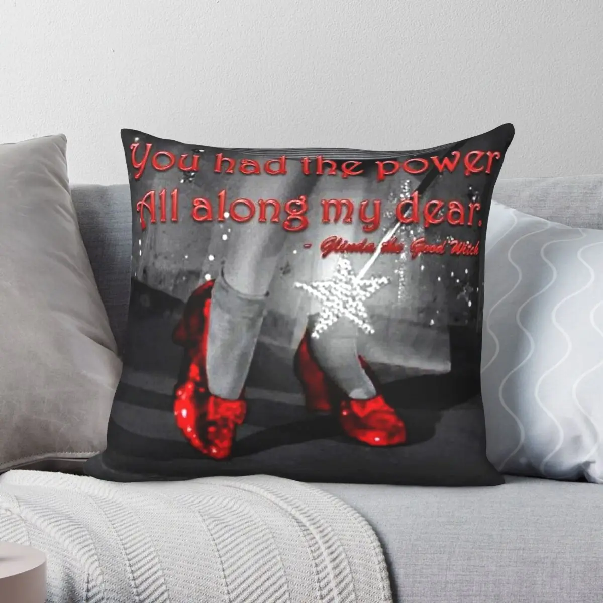 Ruby Slipper Red Shoes Pillowcase Polyester Linen Velvet Creative Zip Decorative Pillow Case Home Cushion Cover 45x45
