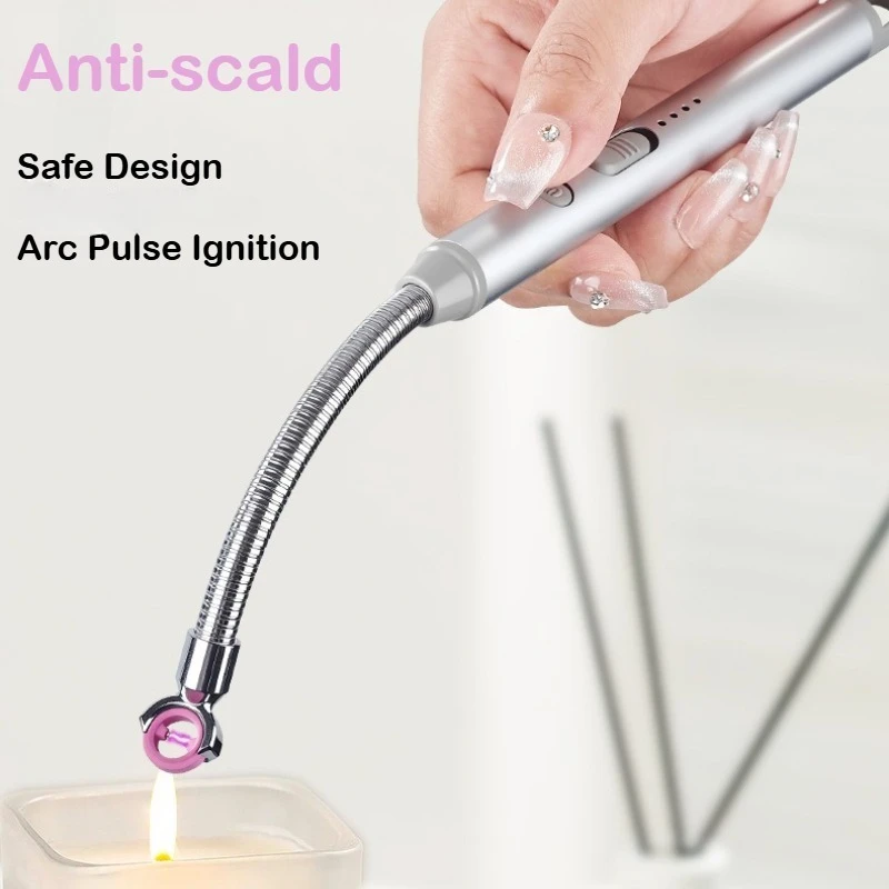 

New Anti-scald Intelligent Arc Pulse Ignition Gun Lighter 720 ° Rotation USB Rechargeable Windproof Flameless Electronic Lighter