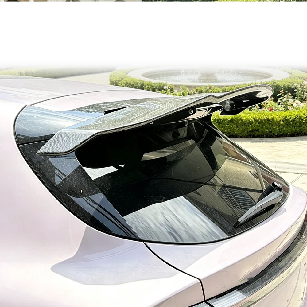 

For MG6 GT two door universal V-type true carbon fiber car rear wing luggage compartment pressure wing spoiler car accessories