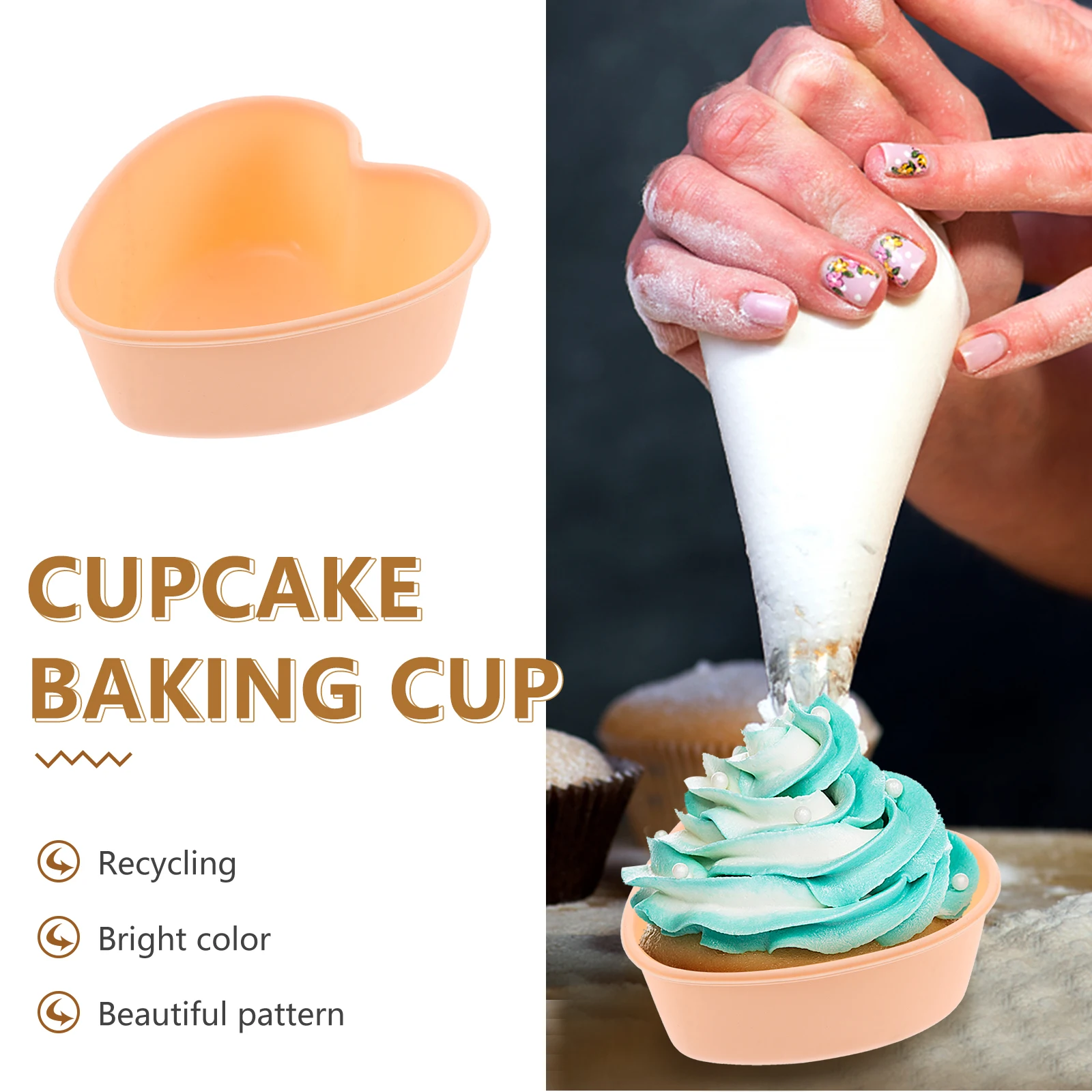

Paper Cup Egg Tart Baking Cups Aluminum Silica Gel Cake Molds Kitchen Tableware