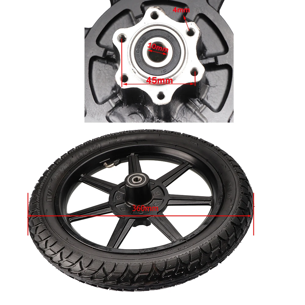 14-inch Front Wheel Tire Kit with 140MM Brake Disc For Electric Folding Scooter Electric Bicycle 14x2.125 Tire random pattern