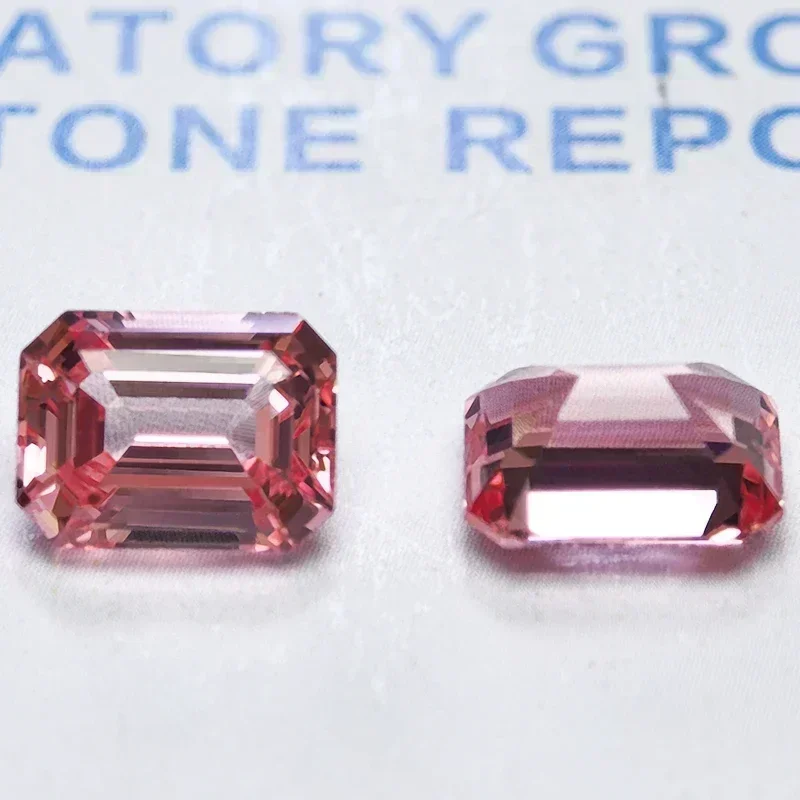 

L-Lab Grown Padparadscha Emerald Cut Red Lotus Color Gemstone for DIY Jewelry,collect,gift Selectable AGL Certificate