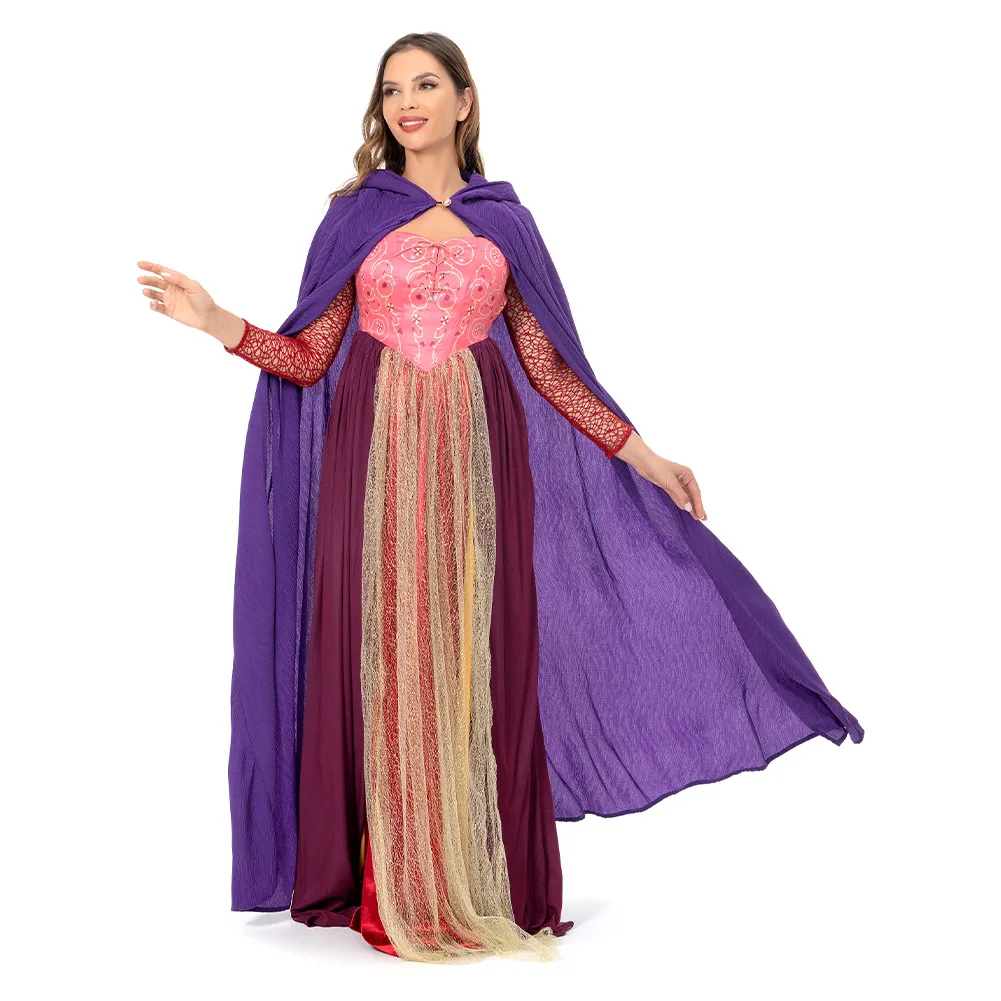 Hocus Sarah Sanderson Cosplay Fantasia Costume Abito per Donne Adulte Gioco di Ruolo Mary Winifred Sanderson Vestito di Carnevale di Halloween