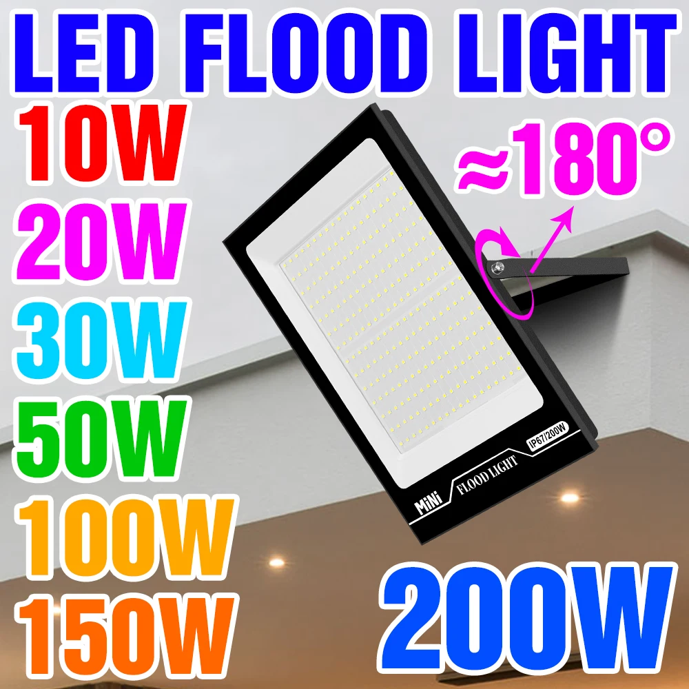 

200W Flood Light Led Reflectors 100W Outdoor Lights Led Spotlight IP67 Waterproof Garden Decoration Wall Lamp High Brightness