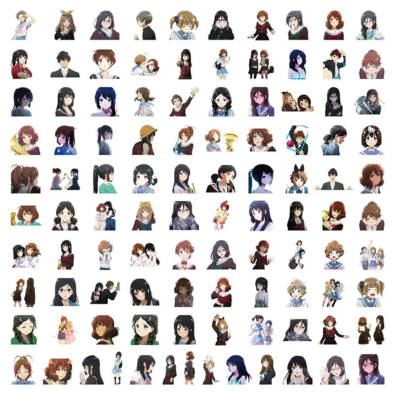 10/25/50Pcs Anime Sound Euphonium Stickers Music Cartoon Graffiti Waterproof Sticker Luggage Suitcase Notebook Laptop Motorbike