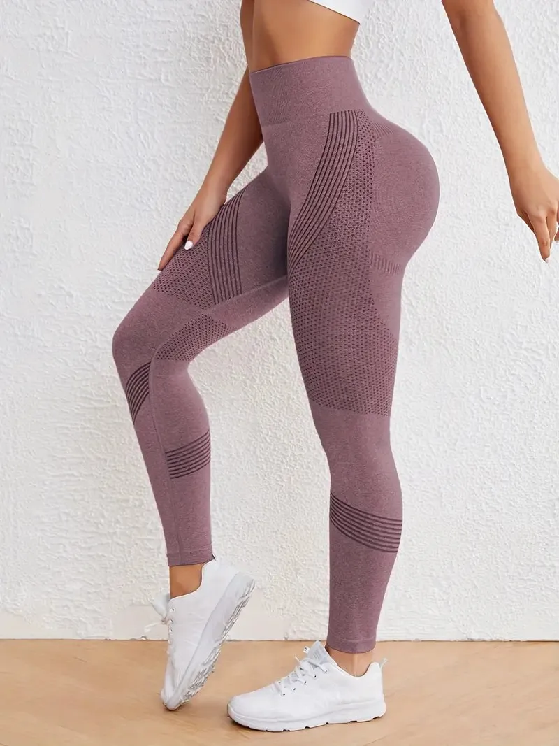 Yogabroek met hoge taille Effen kleur Butt Lifting Activewear-legging voor dames Fitness Gym Sporttraining Strakke hardloopbroek