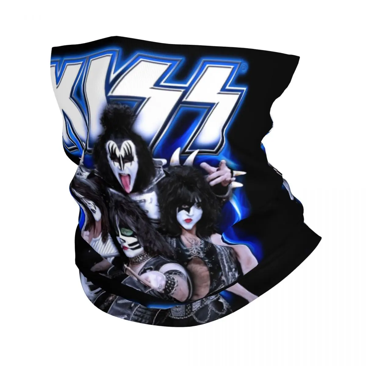 Music Rock Band Kiss Bandana Neck Warmer Women Men Winter Ski Tube Scarf Gaiter Demon Thriller Rock Face Cover