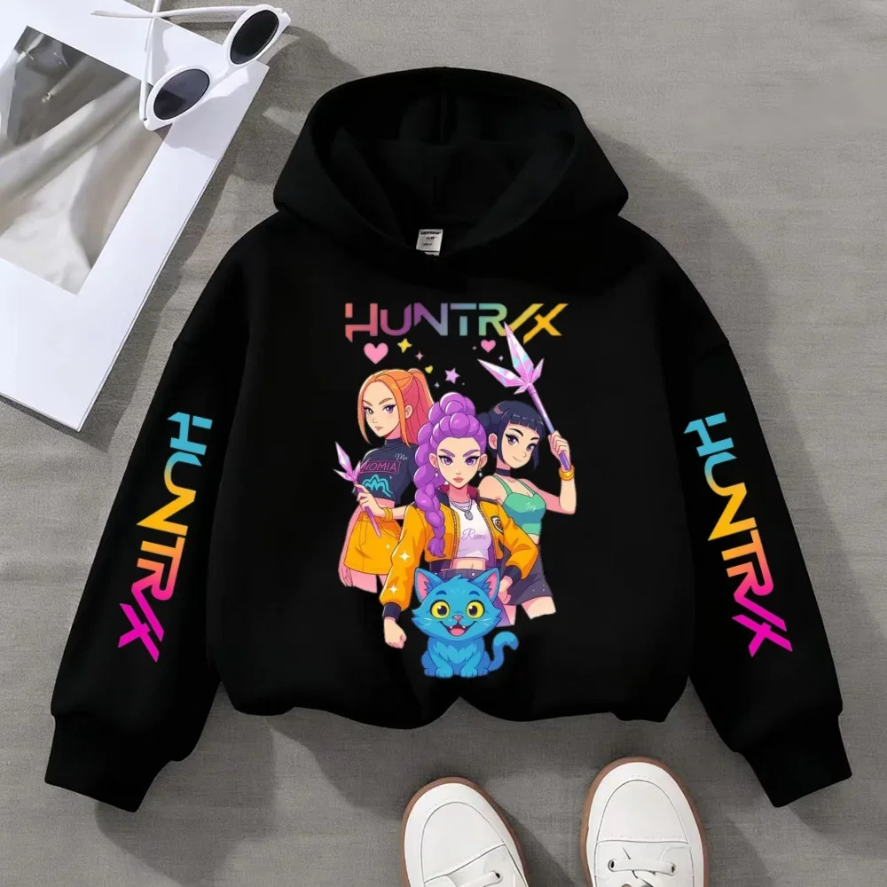 Sudadera KPOP Demon Hunters para niños, ropa para niñas, sudadera para niñas, nueva Sudadera con capucha bonita de moda para otoño 2024