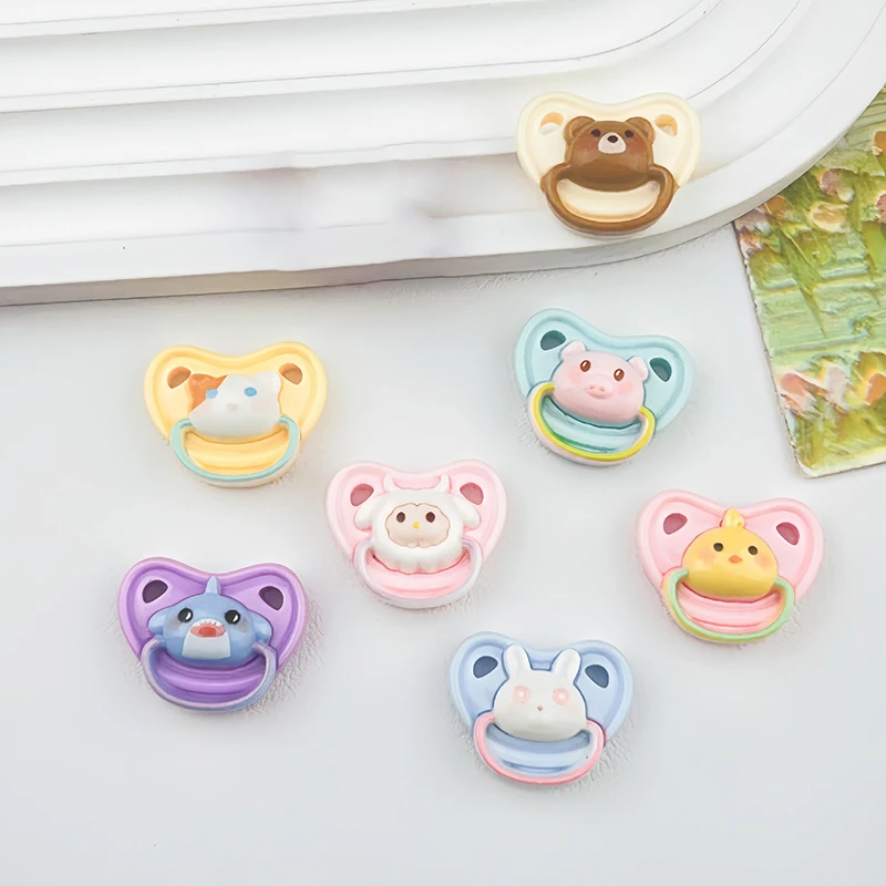 10 unids/set casa de muñecas, chupetes de animales encantadores, Mini muñeca aleatoria, accesorios para pezones, muñecas, juguetes para jugar a las casitas para niños, suministros