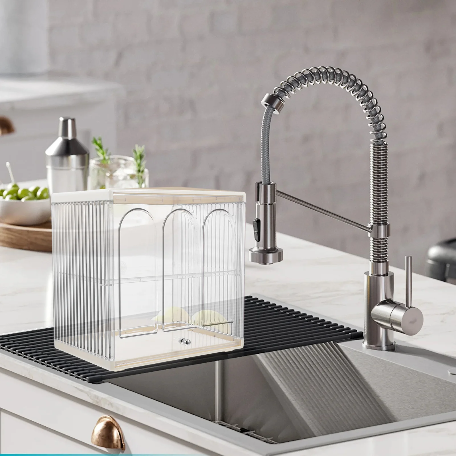 

Large Transparent Double Layer Bread Storage Box Clear Plastic Fresh Keep Holder For Kitchen Countertop Airtight Bread