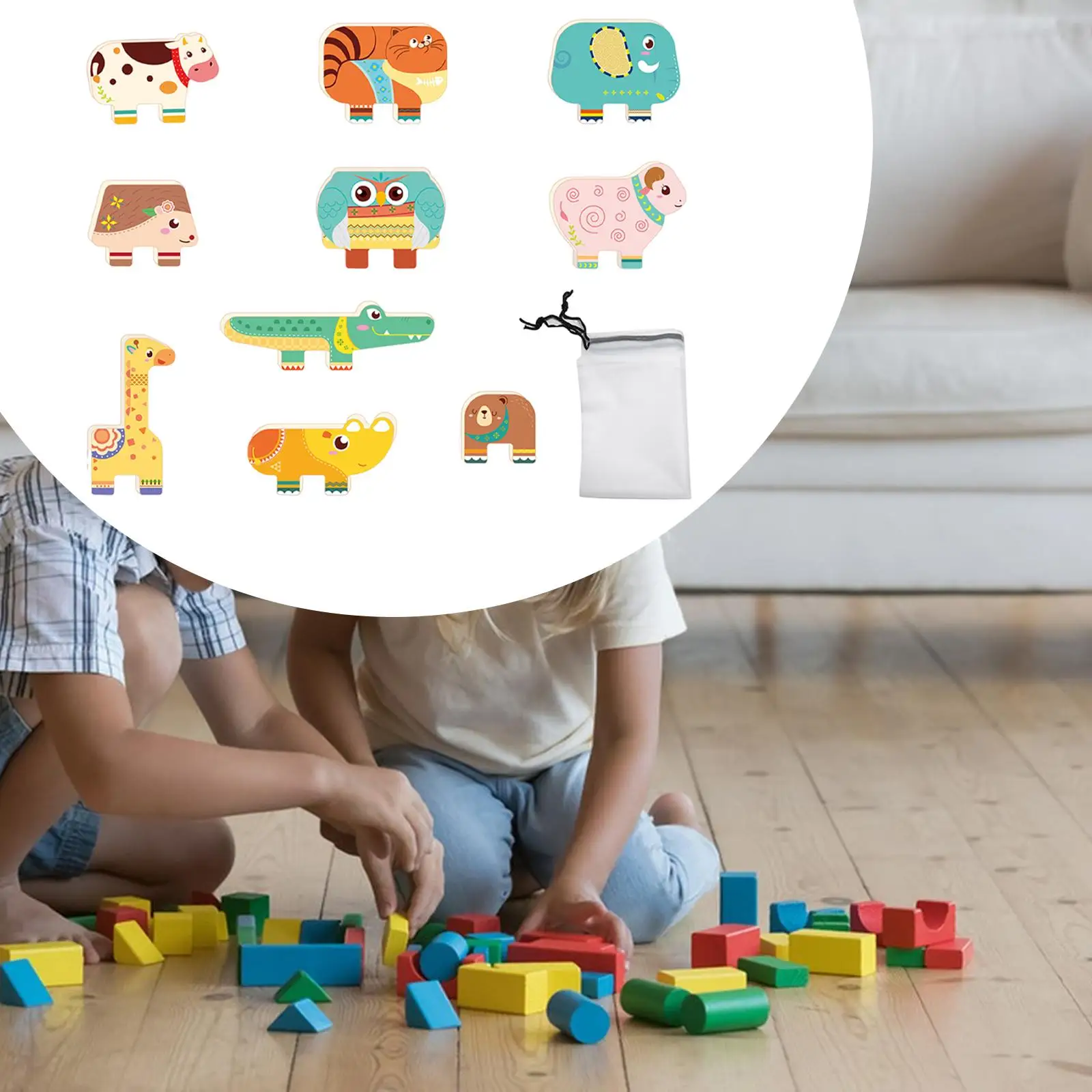 10 pçs brinquedo de empilhamento de animais conjunto sensorial de motor fino jogo de equilíbrio blocos de construção para crianças de 3 a 7 anos meninos meninas presente de aniversário