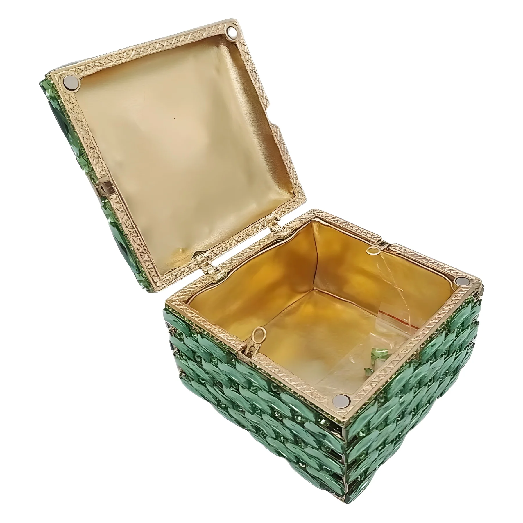 كريستال مخلب صندوق مربع صغير الماس عشاء حقيبة مأدبة المرأة كريستال مجوهرات صندوق تخزين مصمم حقيبة فخمة جودة عالية