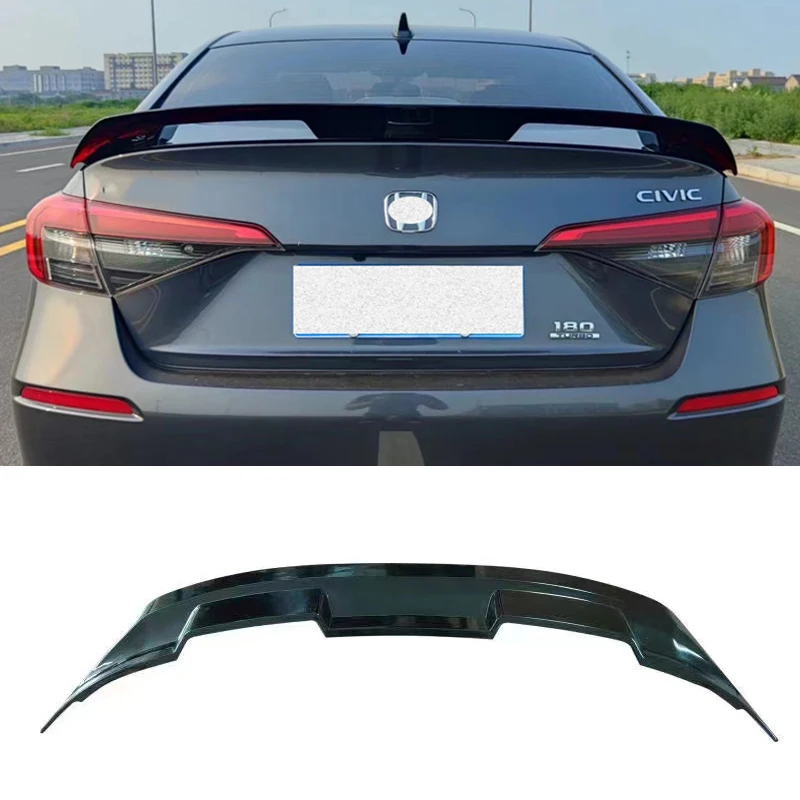 For Rear Diffuser Spoiler Wing NEW Honda Civic Sedan 2022 Year ABS Material Car Trunk Refit Tail FIN Accessories Body Kit