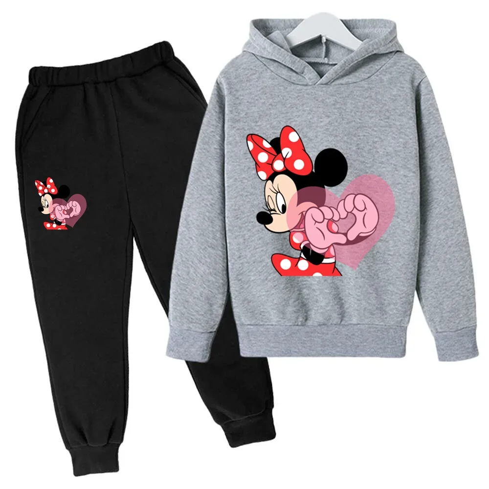 Fashion Sports Mickey Suit Disney Printed Hoodie + Trousers 2 Pieces Set Spring And Autumn Animation Men And Women Suit