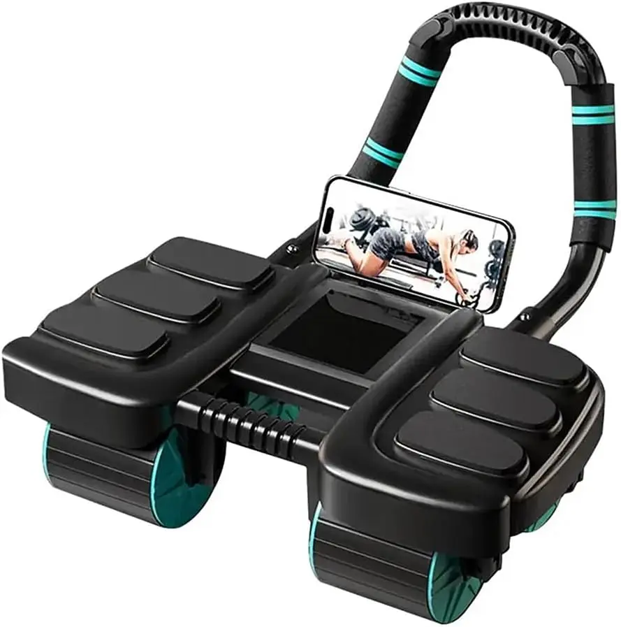 2025 New Automatic Rebound Ab Roller Wheel with Elbow Support & 4-Wheel Design - Core Exercise Equipment for Home Gym, Abdominal