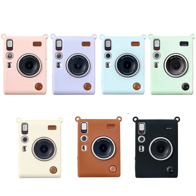 Silikonowe etui ochronne na aparat do Instax Mini EVO, nietłukąca się ochrona, proste akcesoria do przenoszenia w jednolitym kolorze