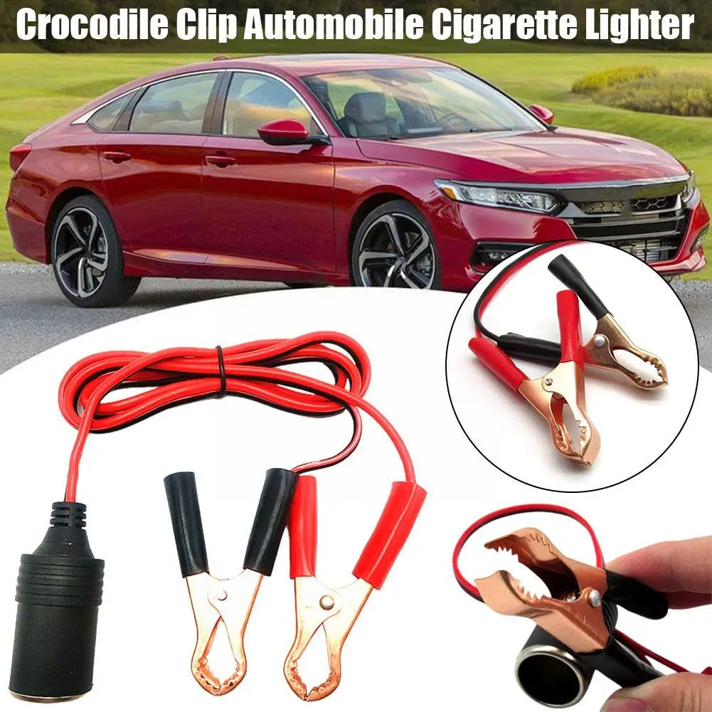 Alligator clip car cigarette lighter car loaded inverter connection battery socket cord car adapter line battery 12V50A pow A1T7