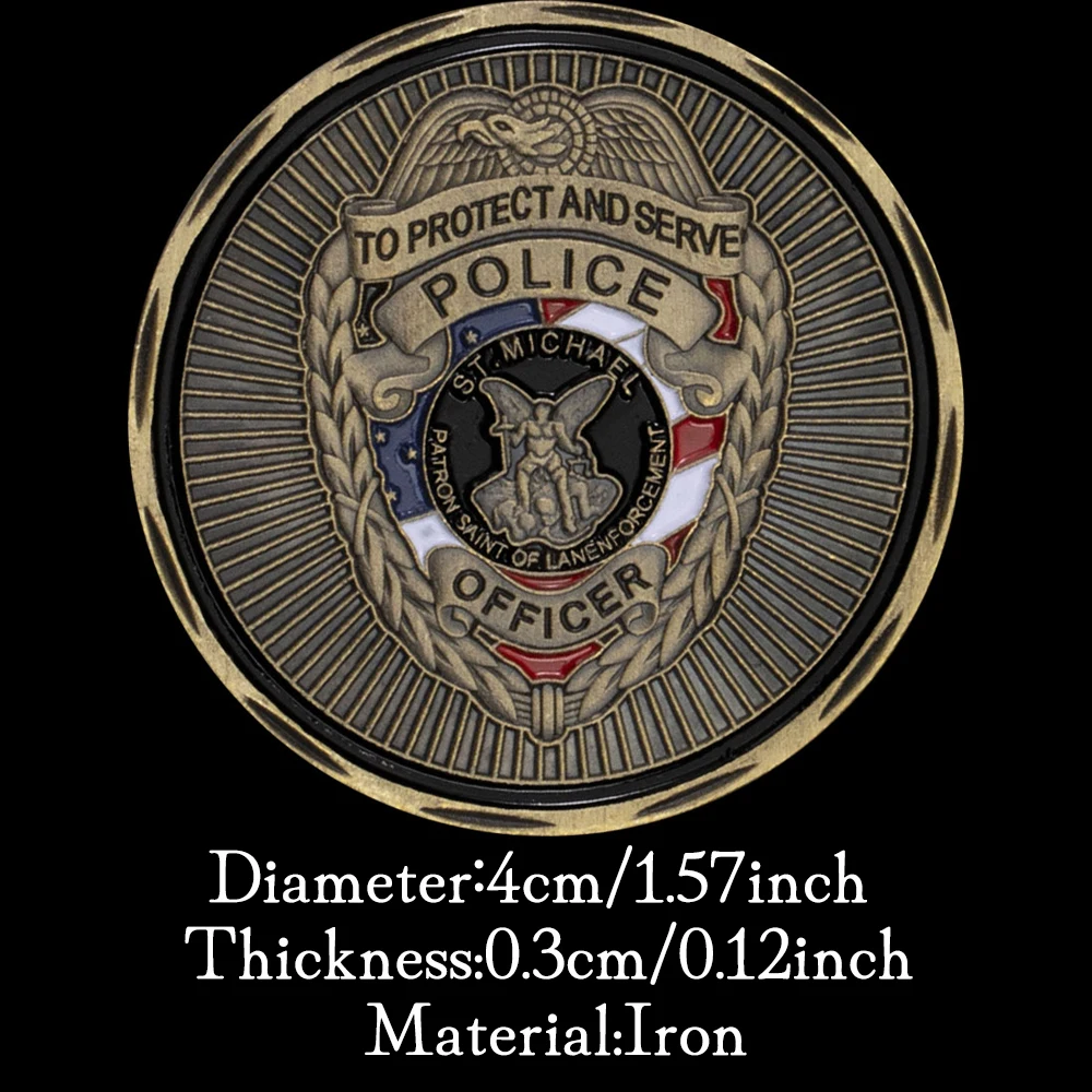 United States Blue Line Skull Bronze Coin To Protect and Serve Collectible Challenge Coin Police Officer Commemorative Coin