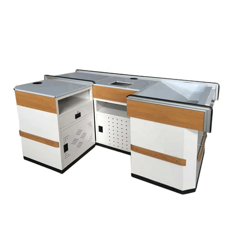 [Customized]2019 hot selling new design supermarket checkout counter equipment shop cash counter