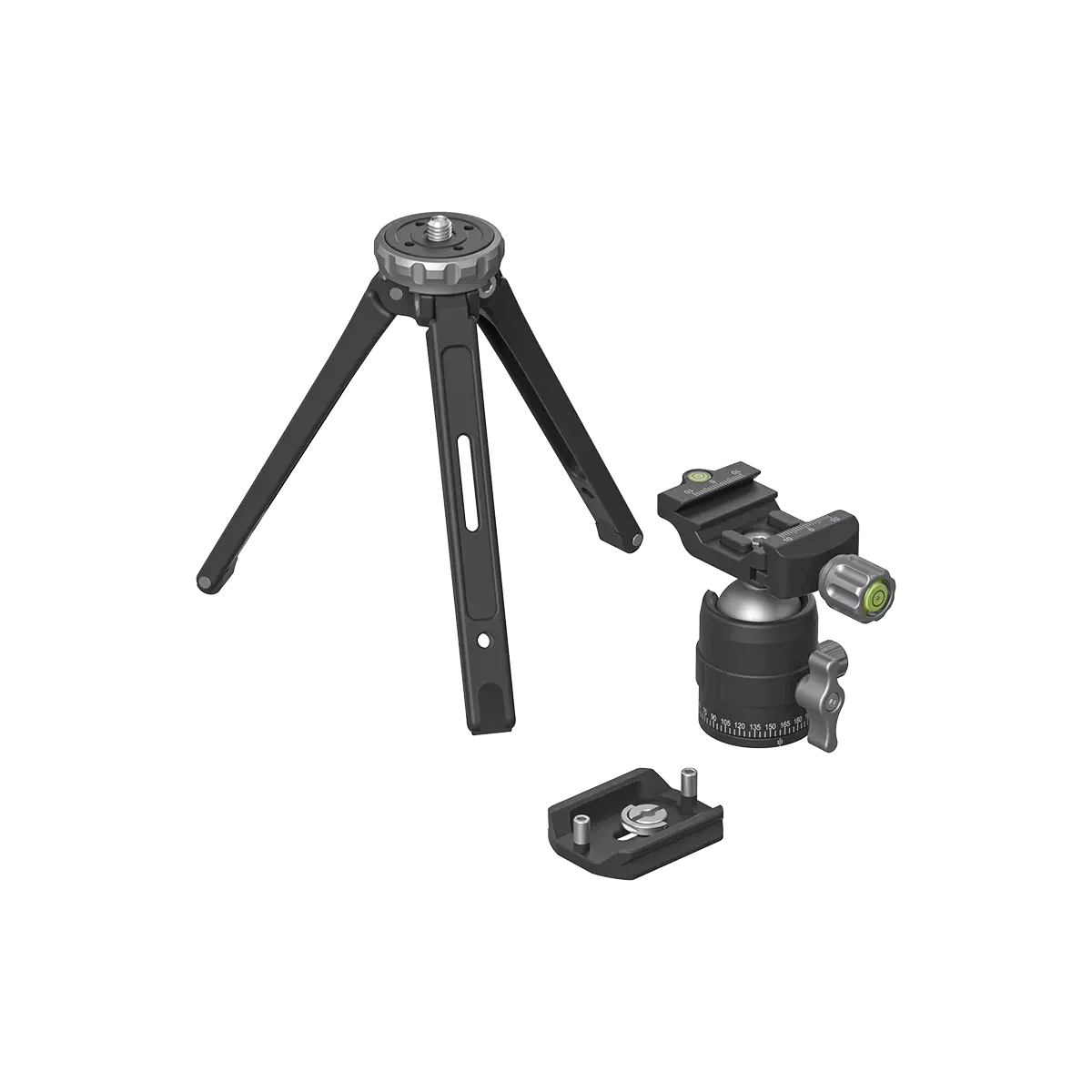 Vector Optics RokStad FLA Tisch-Ministativ mit Kugelkopf-Set, max. 15 kg (33 lbs), vollständig CNC-gefertigt, 1/4-Zoll-Adapter für Benchrest und Videoaufnahmen – Detail 8