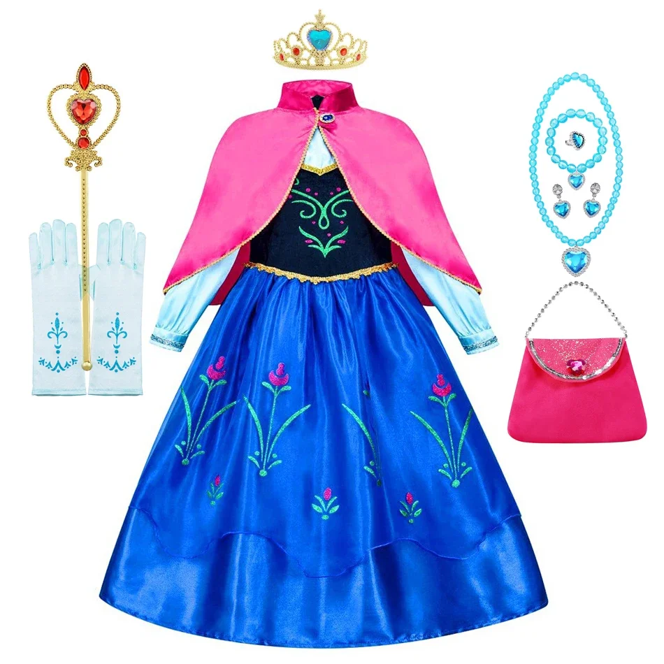 Princess Costume Girl Anna Dress 2 3 4 5 6 8 10 Years