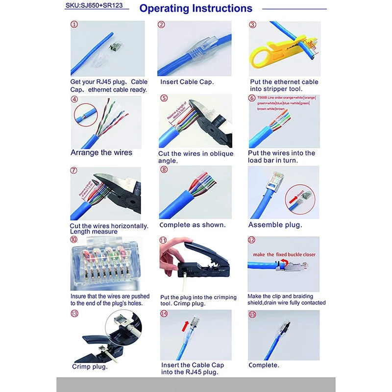 20er-Pack CAT7-geschirmter RJ45-Stecker Cat6A Cat7 RJ45-Modularstecker mit Laststange und RJ45-Zugentlastungsmanschetten Grau 8P8C DY