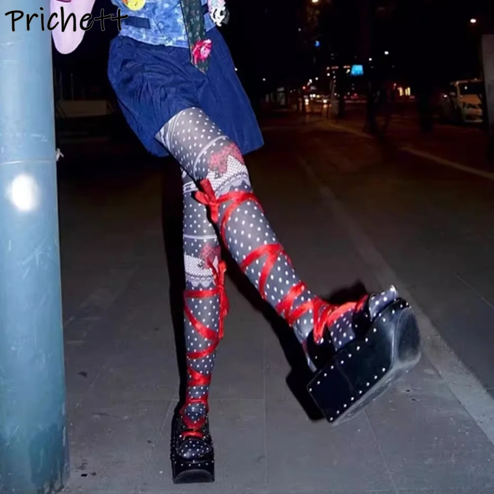 

Ankle Band Rivet Black Red Sandals Clogs Platform Cross Tied Y2K Straight Strap Thick Soled Shoes Women Summer Slingback Sandals