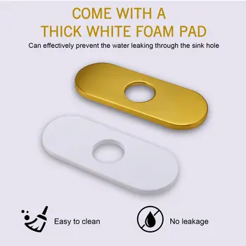 1個水龍頭蓋板,方形/橢圓形孔,不銹鋼材質,適用於大多數單孔水龍頭,可用於浴室廚房水槽。 8 最佳銷售 落水洞蓋 - №7